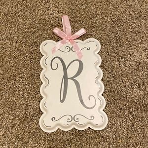 “R” Monogram Metal Plaque